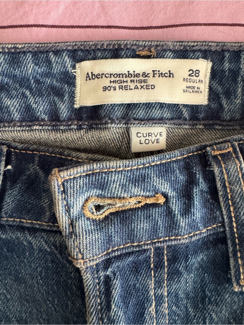 Abercrombie & Fitch Dark Denim High Rise Relaxed Jeans